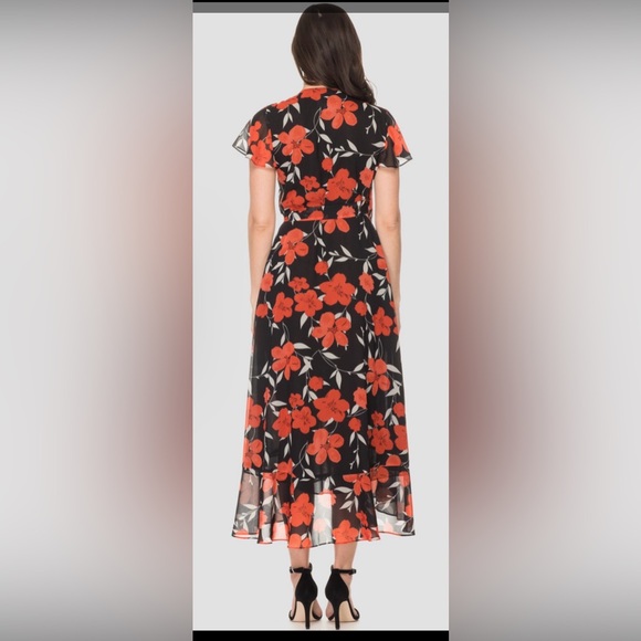 Joseph Ribkoff Summer Floral print wrap dress - Picture 5 of 7